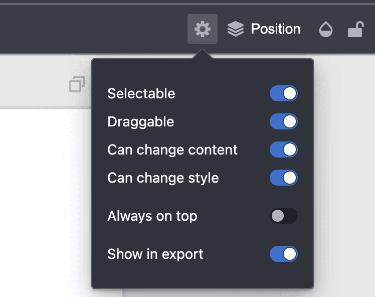 Admin panel showing locking controls