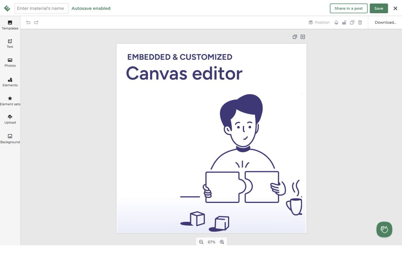 Freeed's embedded Polotno canvas editor